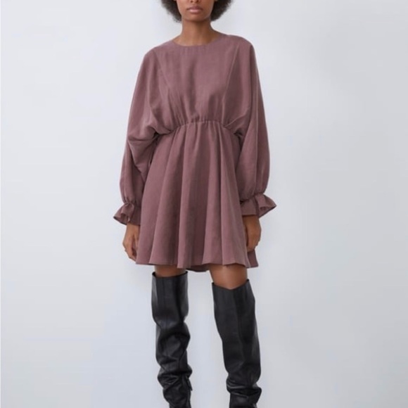 Zara Dresses & Skirts - Zara Voluminous Long-Sleeve Dress